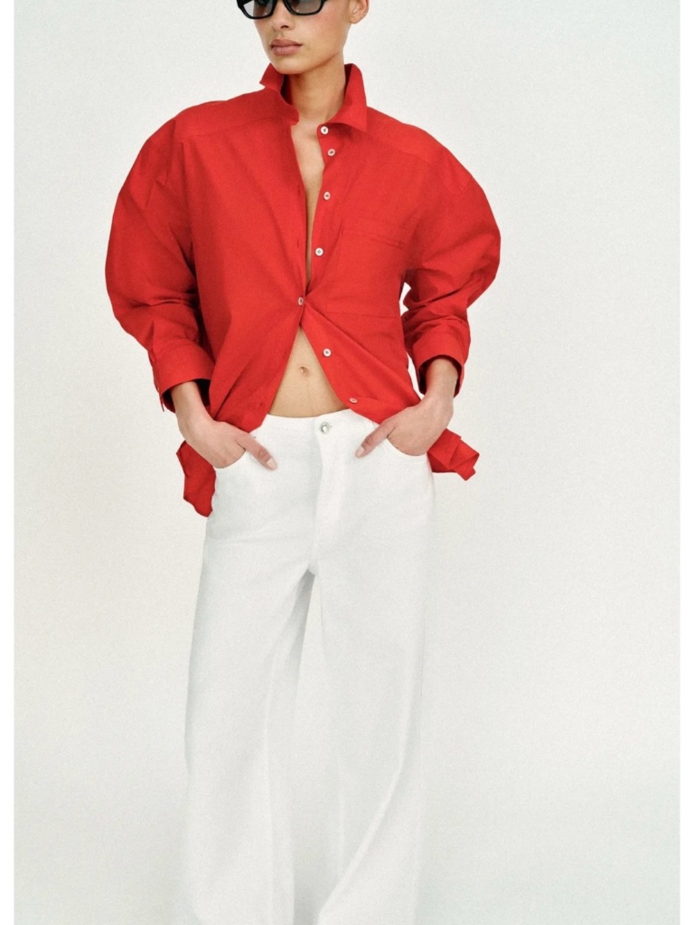 brand new zara White Wide-Leg Jeans - Clean Classic Fit white